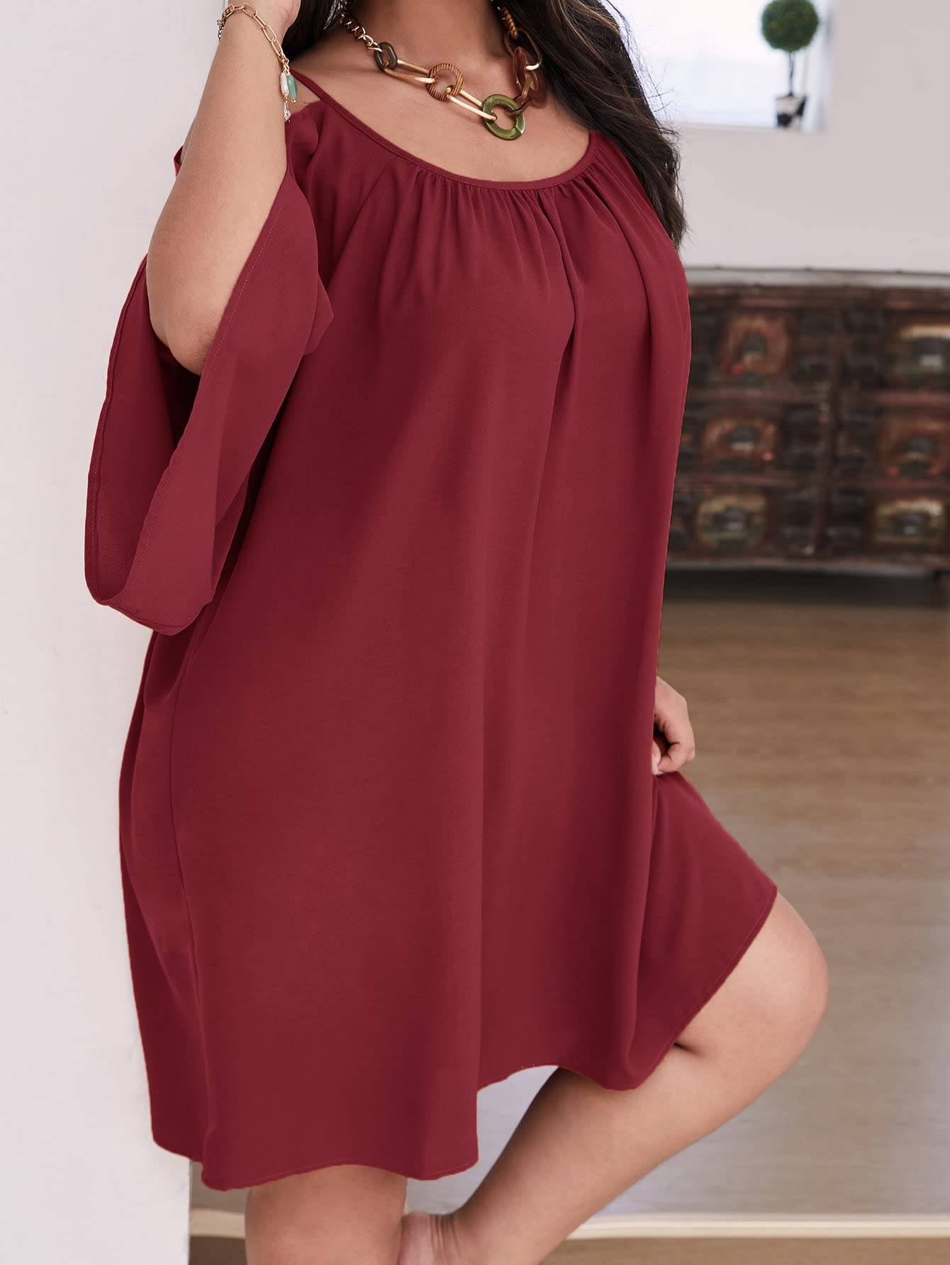 Women Plus Size Summer Dress Cold Short Dresses