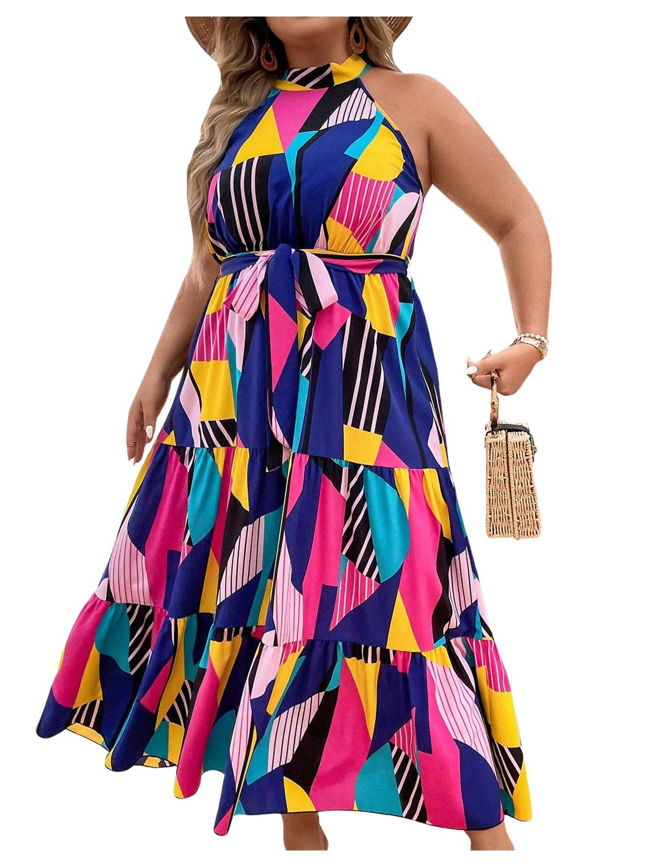 Women's Plus Size Boho A Line Long Dress