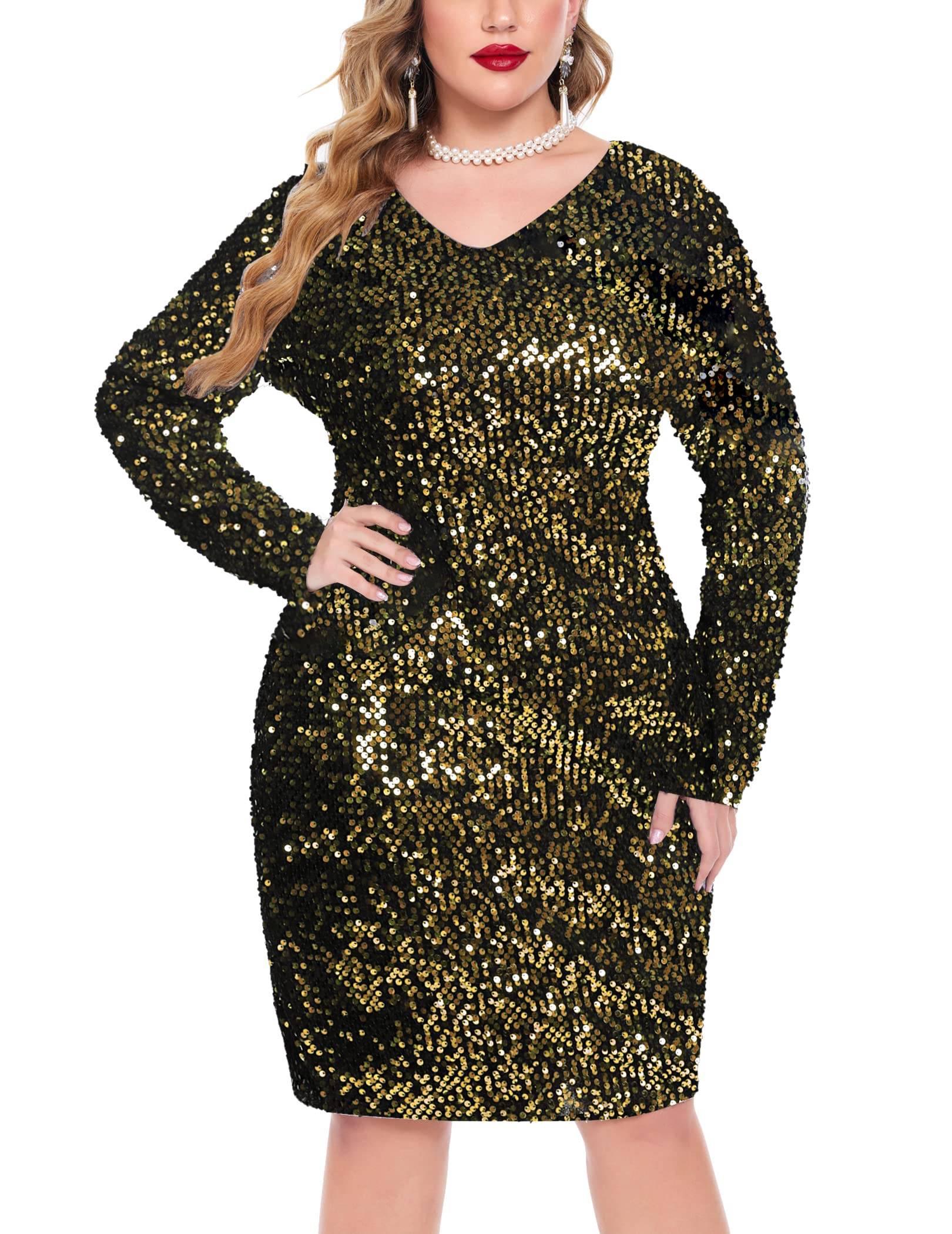 Womens Dress Plus Size V Neck Party Dresses