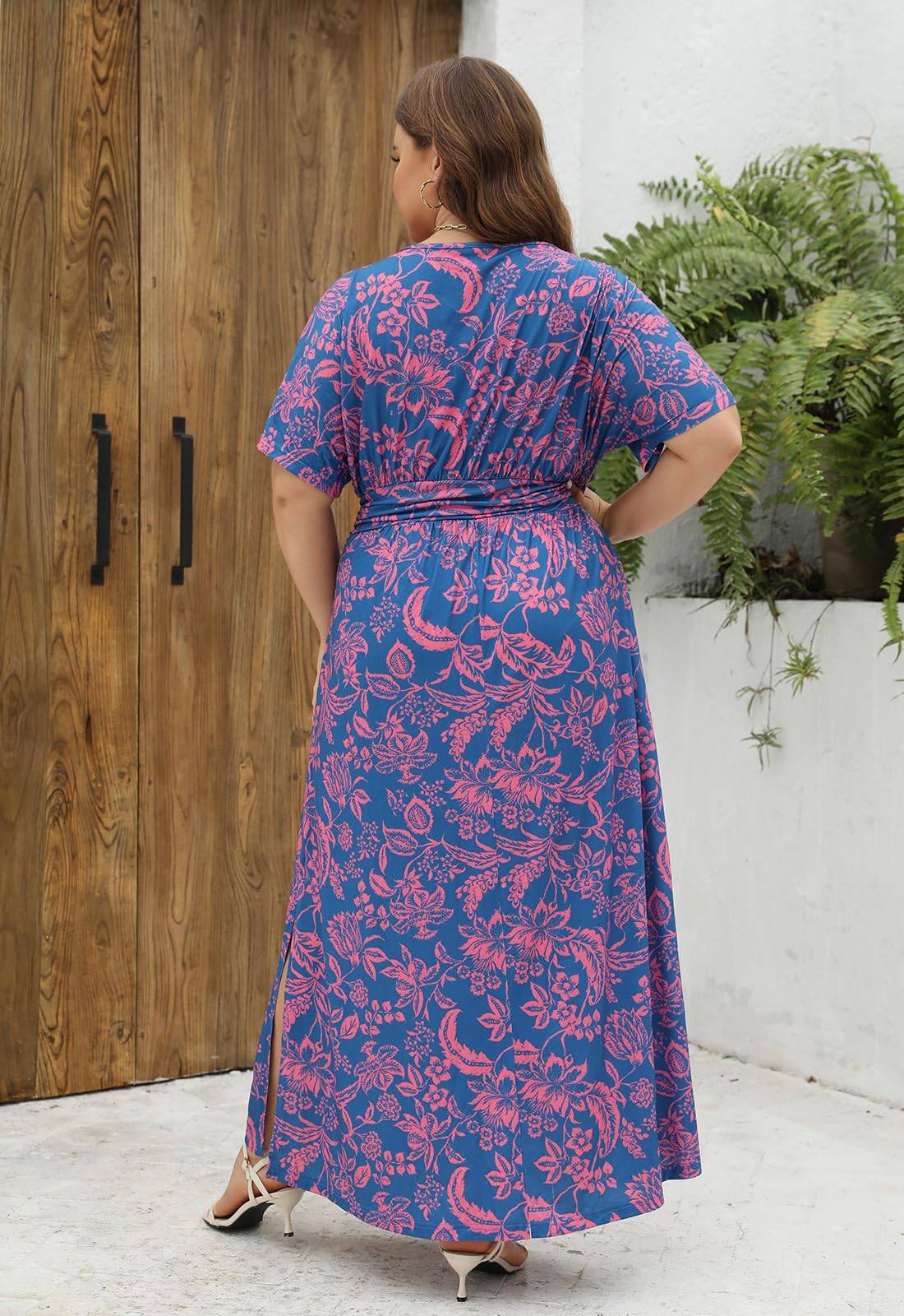 Plus Size Maxi Dresses Women Boho Floral