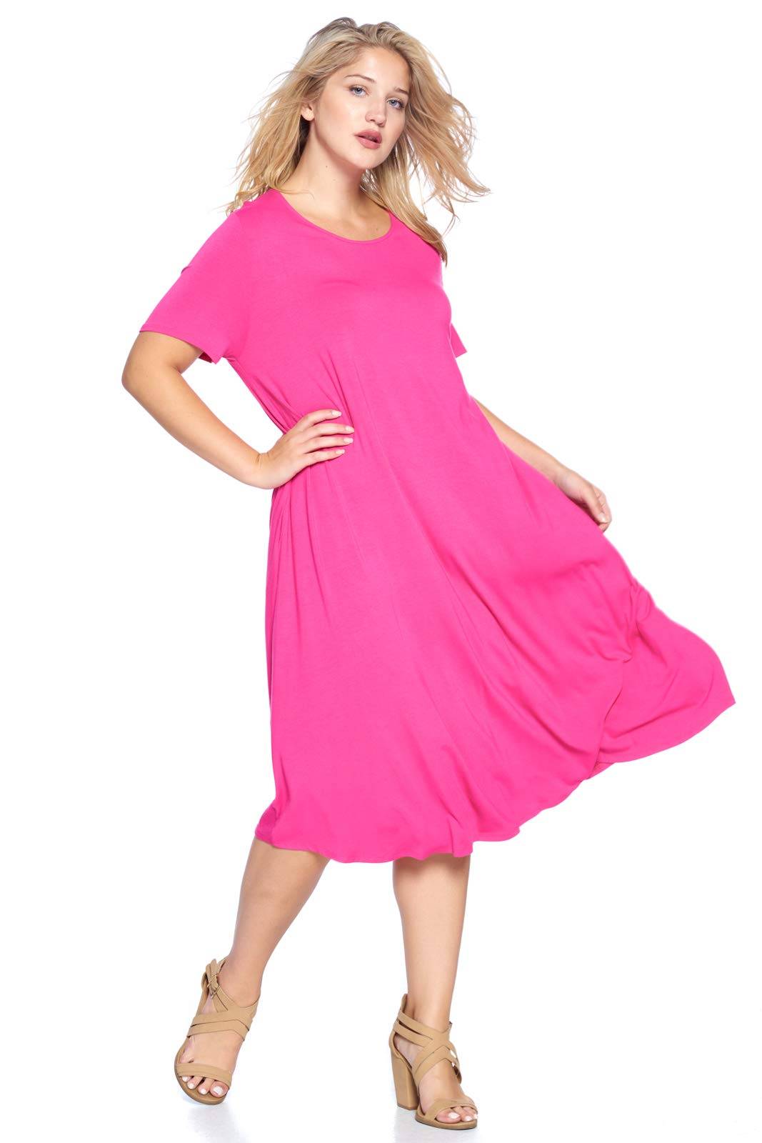 Women's Plus Size A-Line Pocket Midi Dress