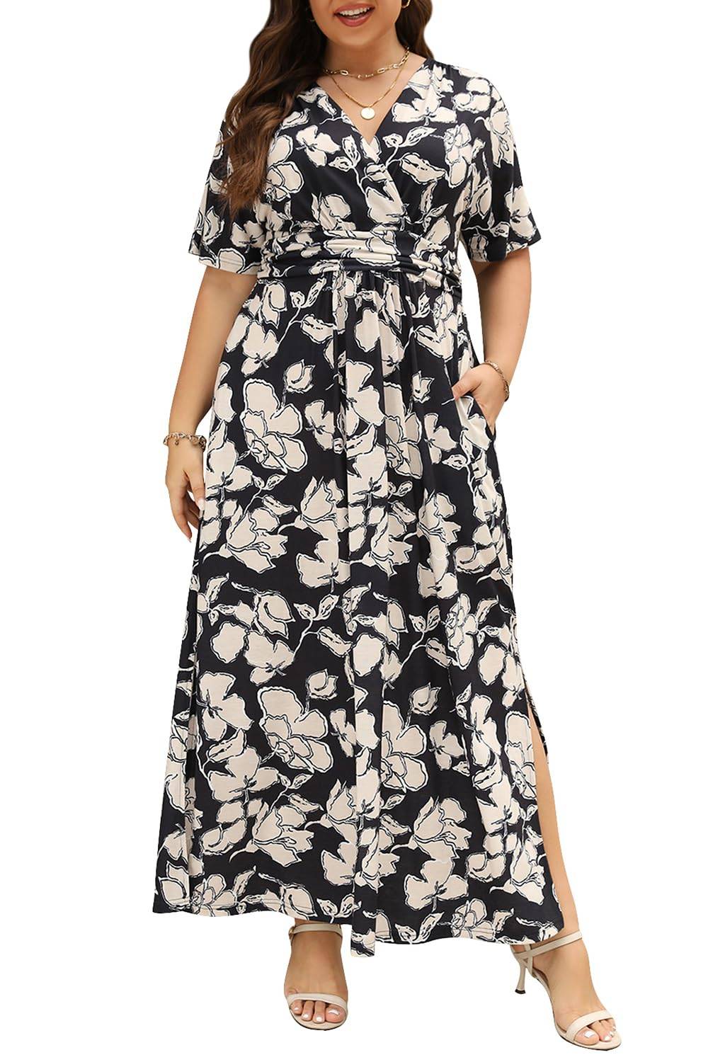 Plus Size Maxi Dresses Women Boho Floral