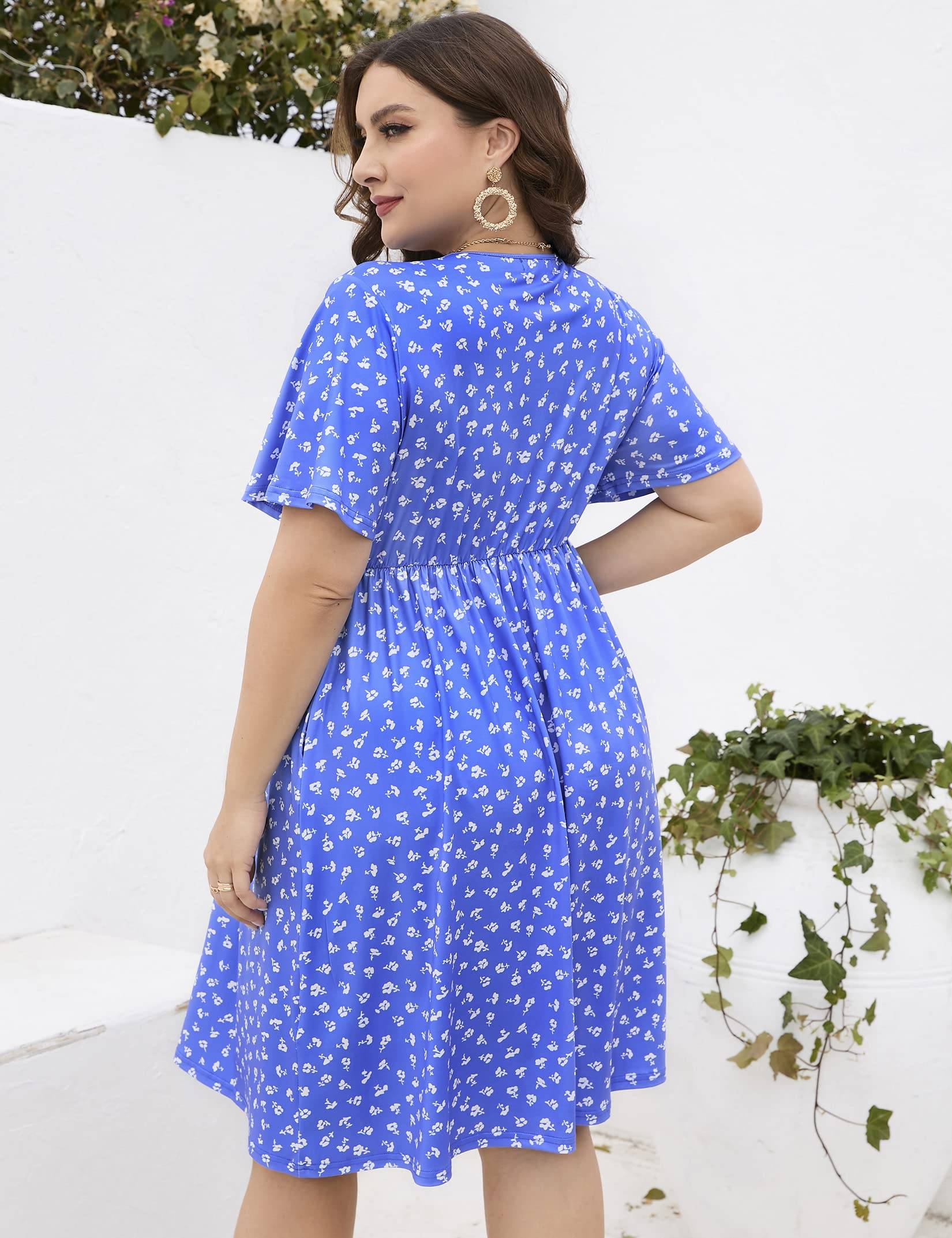 Plus Size Summer Dress Women's A Line Midi Dresses