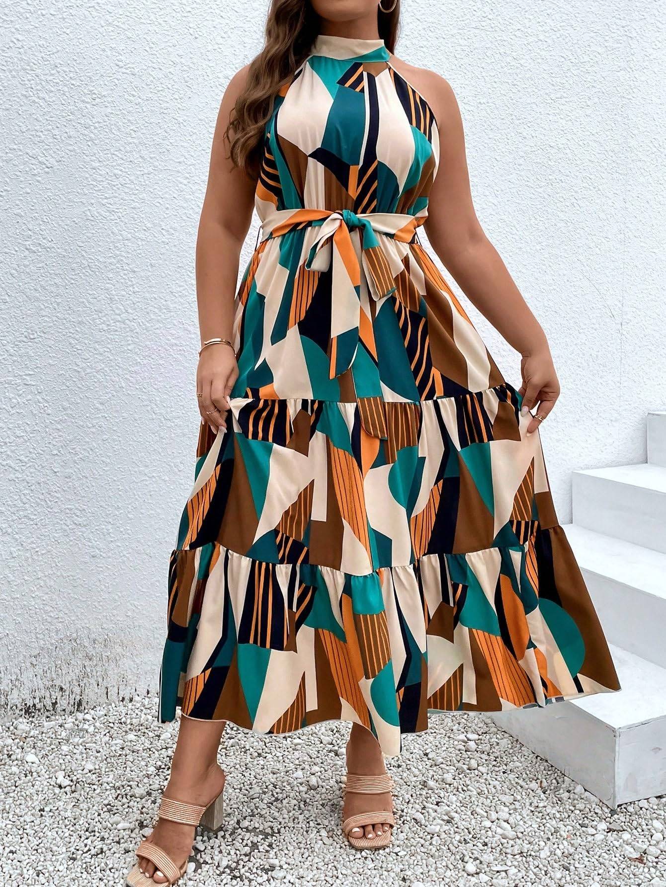 Women's Plus Size Boho A Line Long Dress