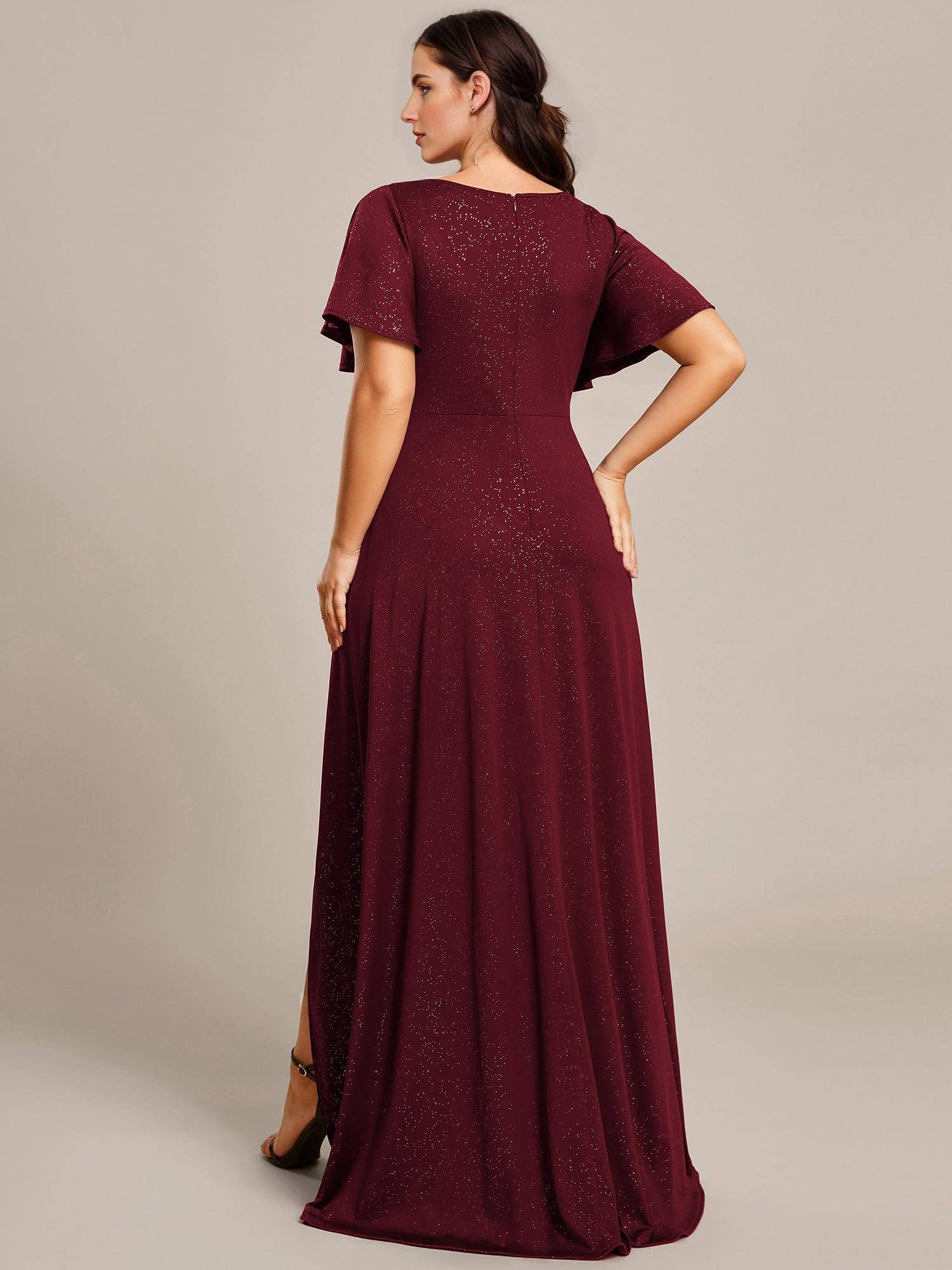 Women's Glitter A-line Plus Size Formal Dresses