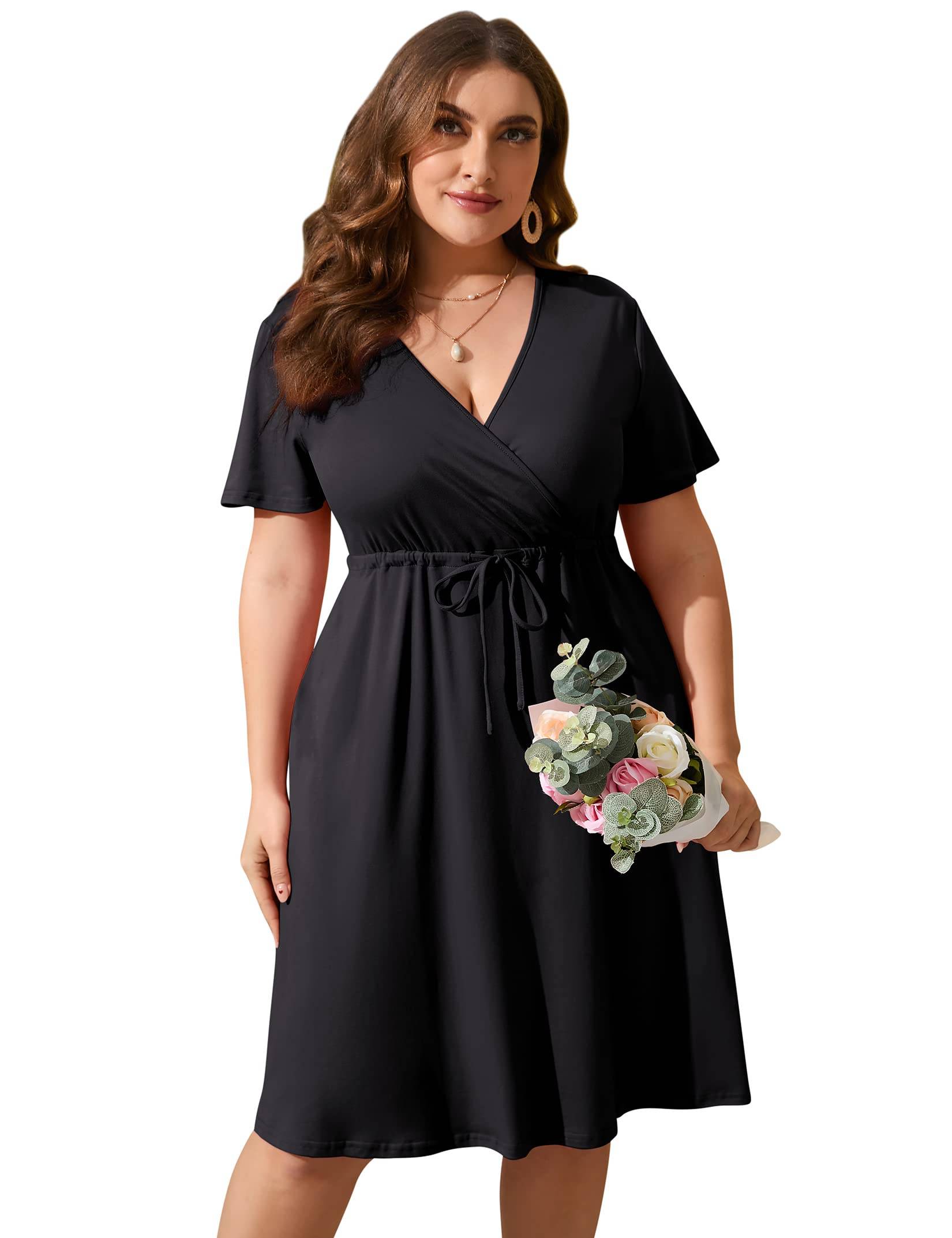 Plus Size Summer Dress Women's A Line Midi Dresses