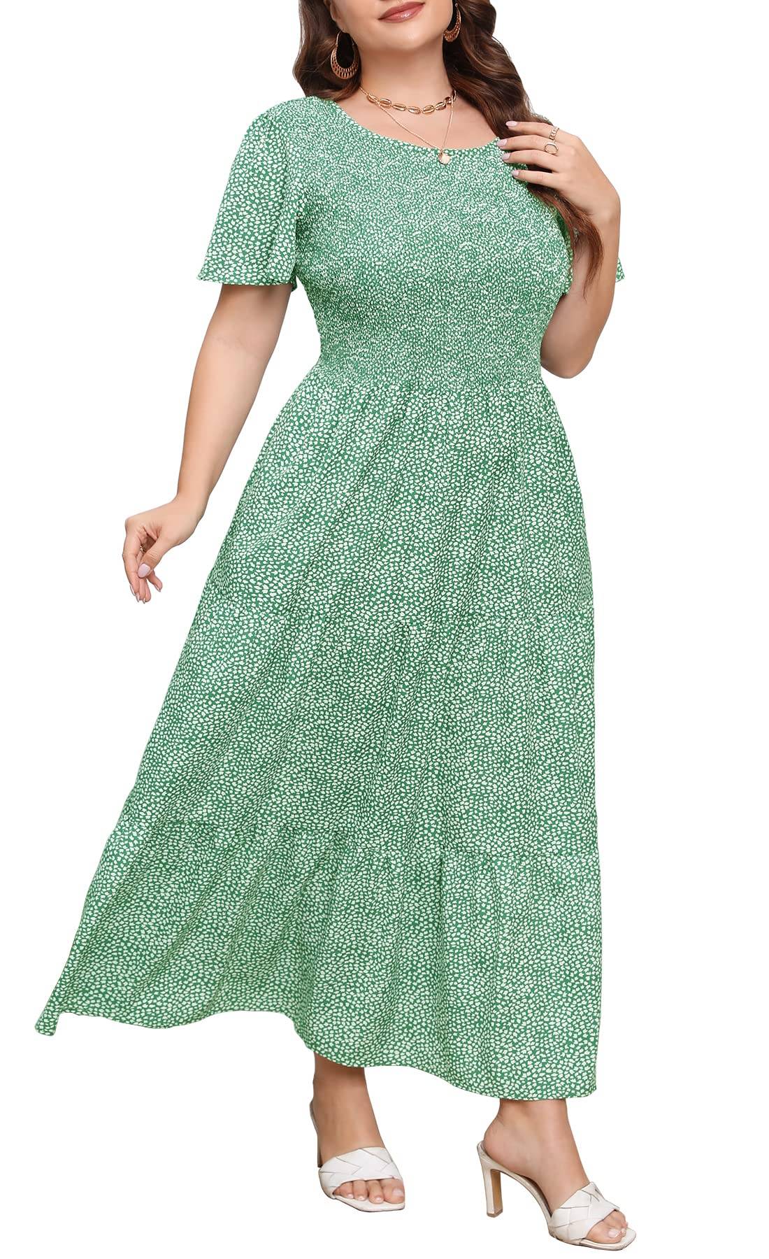 Women's Plus Size Maxi Dress Floral Boho Dress