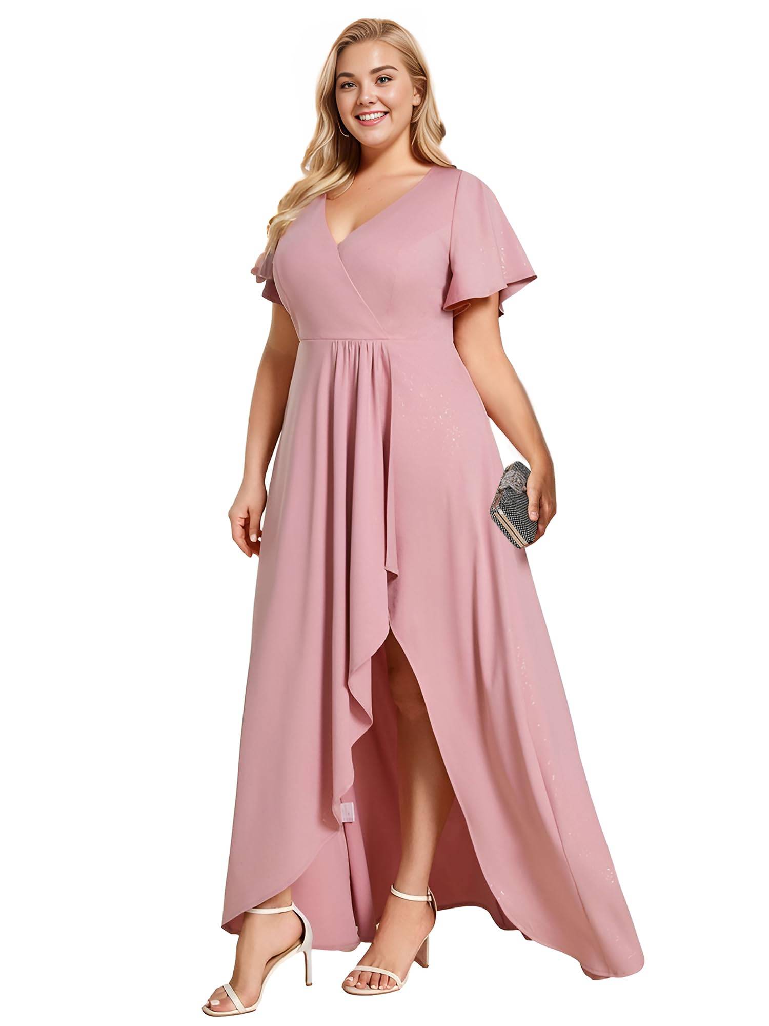 Women's Glitter A-line Plus Size Formal Dresses