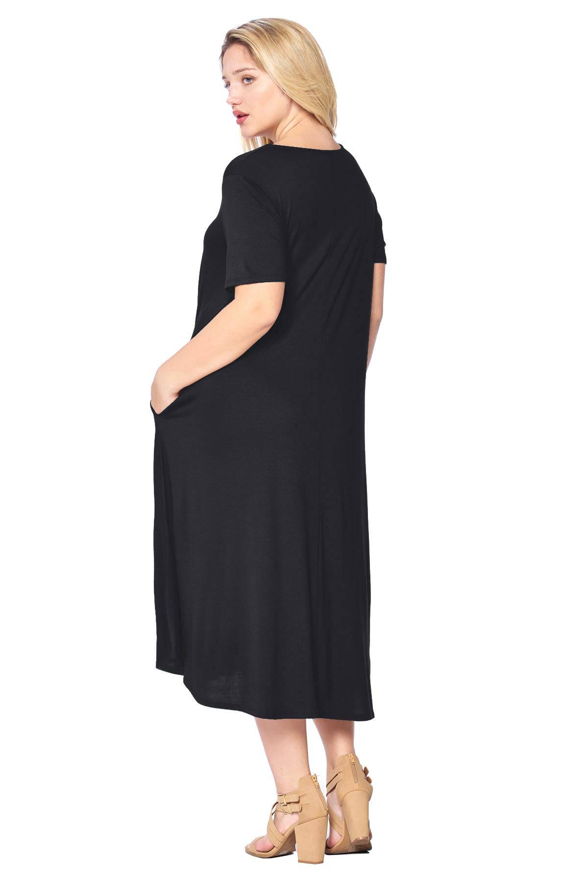 Women's Plus Size A-Line Pocket Midi Dress