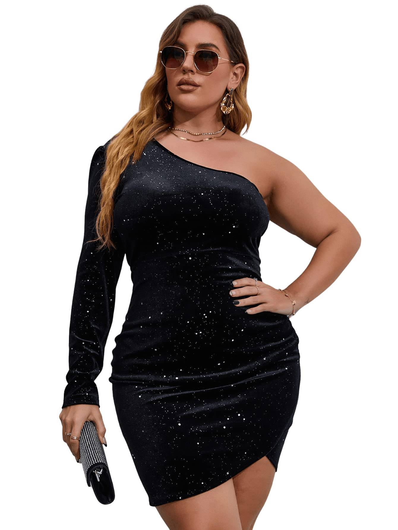 Women's Plus Size Wrap Velvet Dress