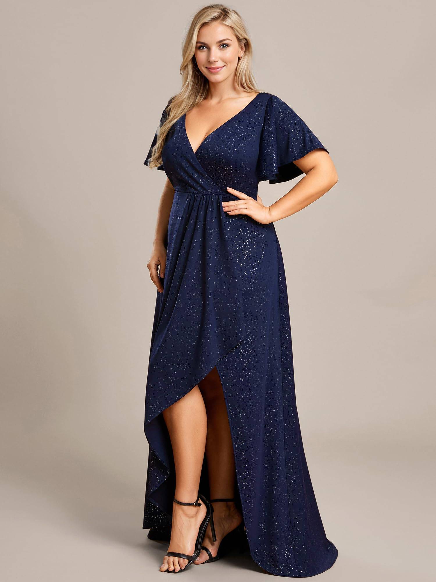 Women's Glitter A-line Plus Size Formal Dresses