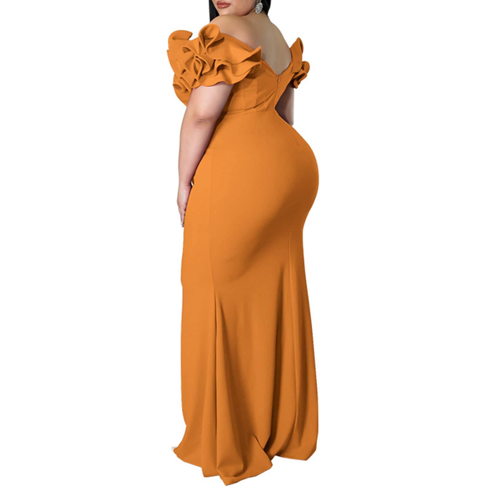 Women's Plus Size Maxi V-Neck Formal Dresses