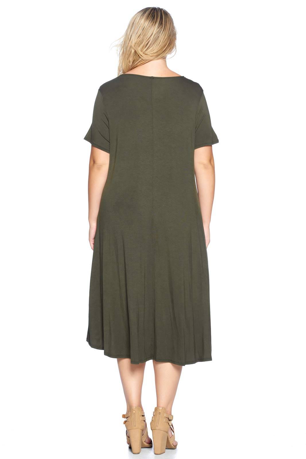 Women's Plus Size A-Line Pocket Midi Dress