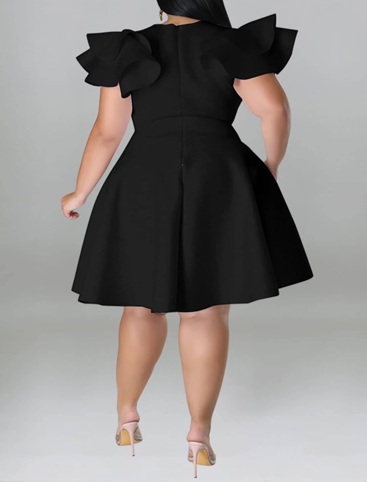 Women's Plus Size A Line Party Dress with Pockets