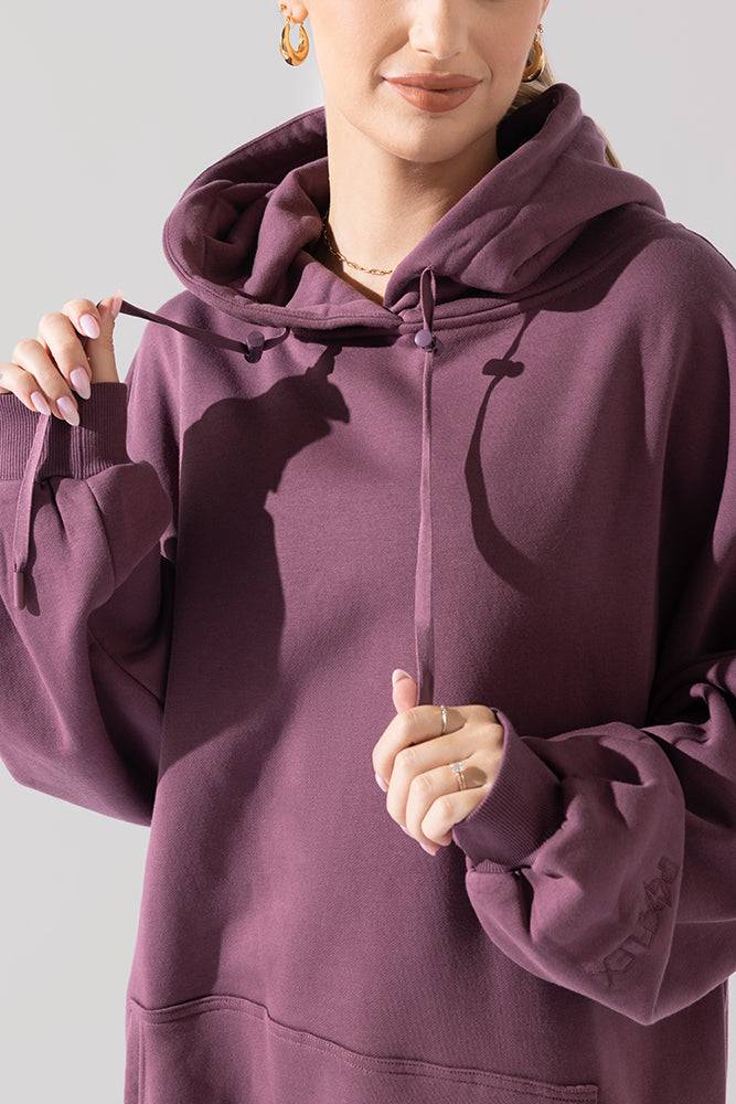 Long Cloud Hoodie - Deep Plum