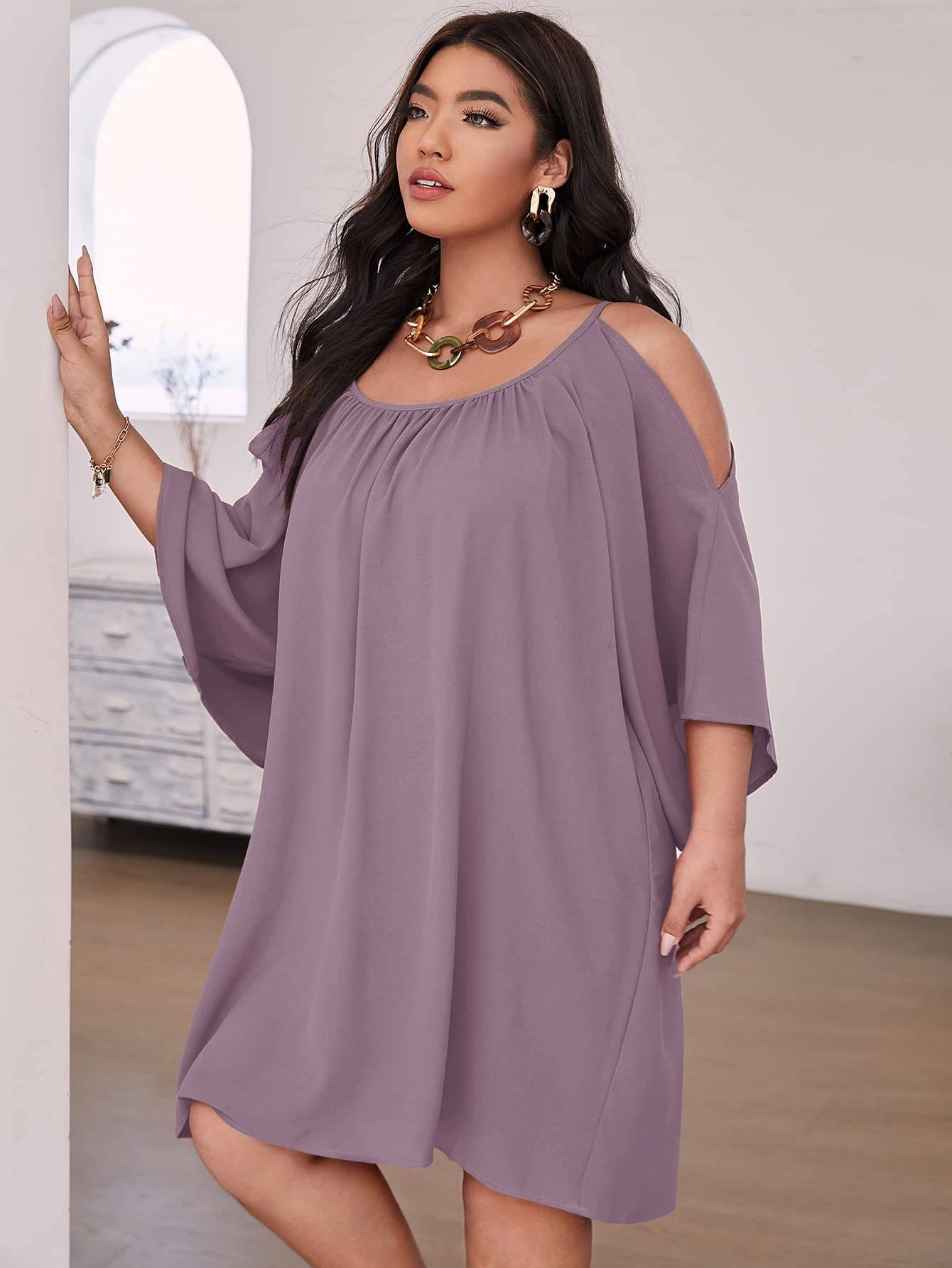 Women Plus Size Summer Dress Cold Short Dresses