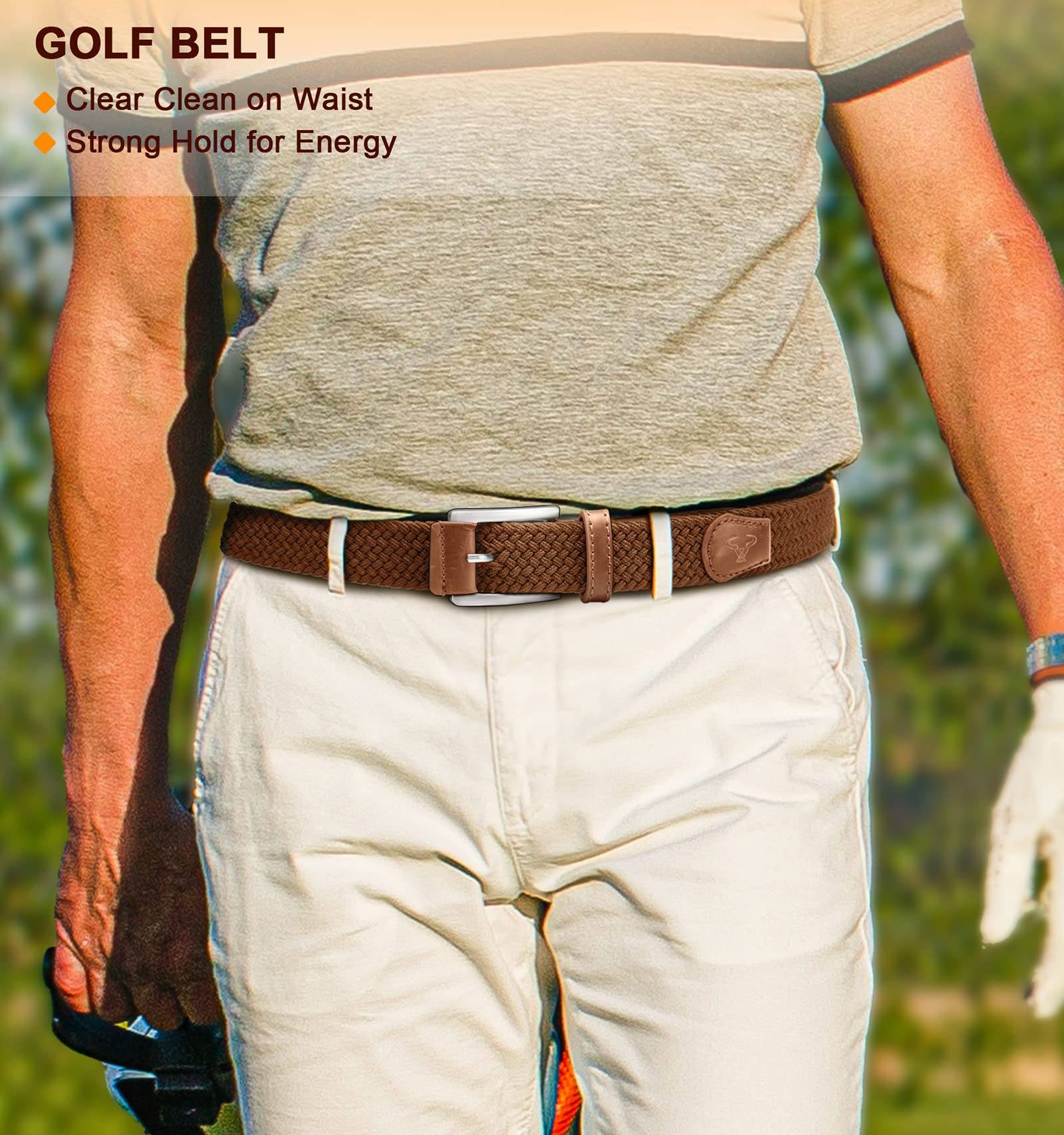 Stretch Belt Men,Mens Gift Woven Braided Web Belt 1 3/8 for Golf Casual Pants Shirts Jeans