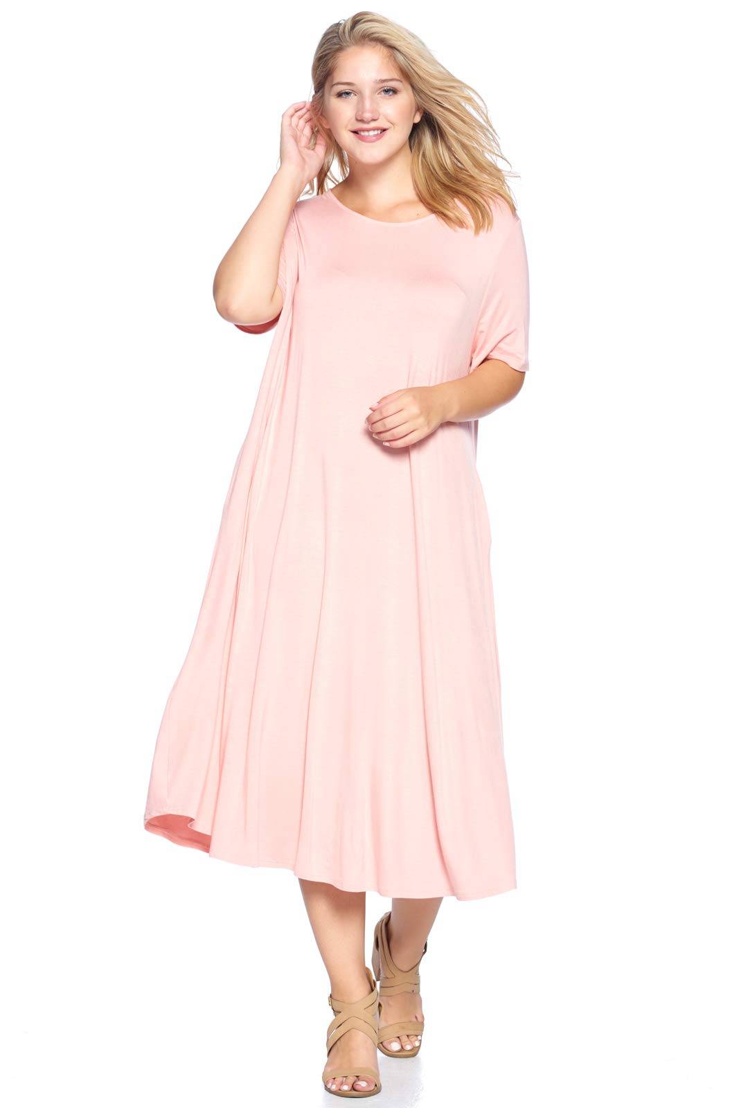 Women's Plus Size A-Line Pocket Midi Dress