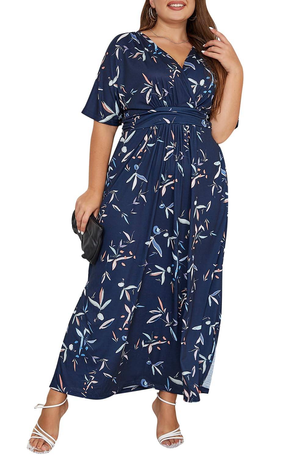 Plus Size Maxi Dresses Women Boho Floral