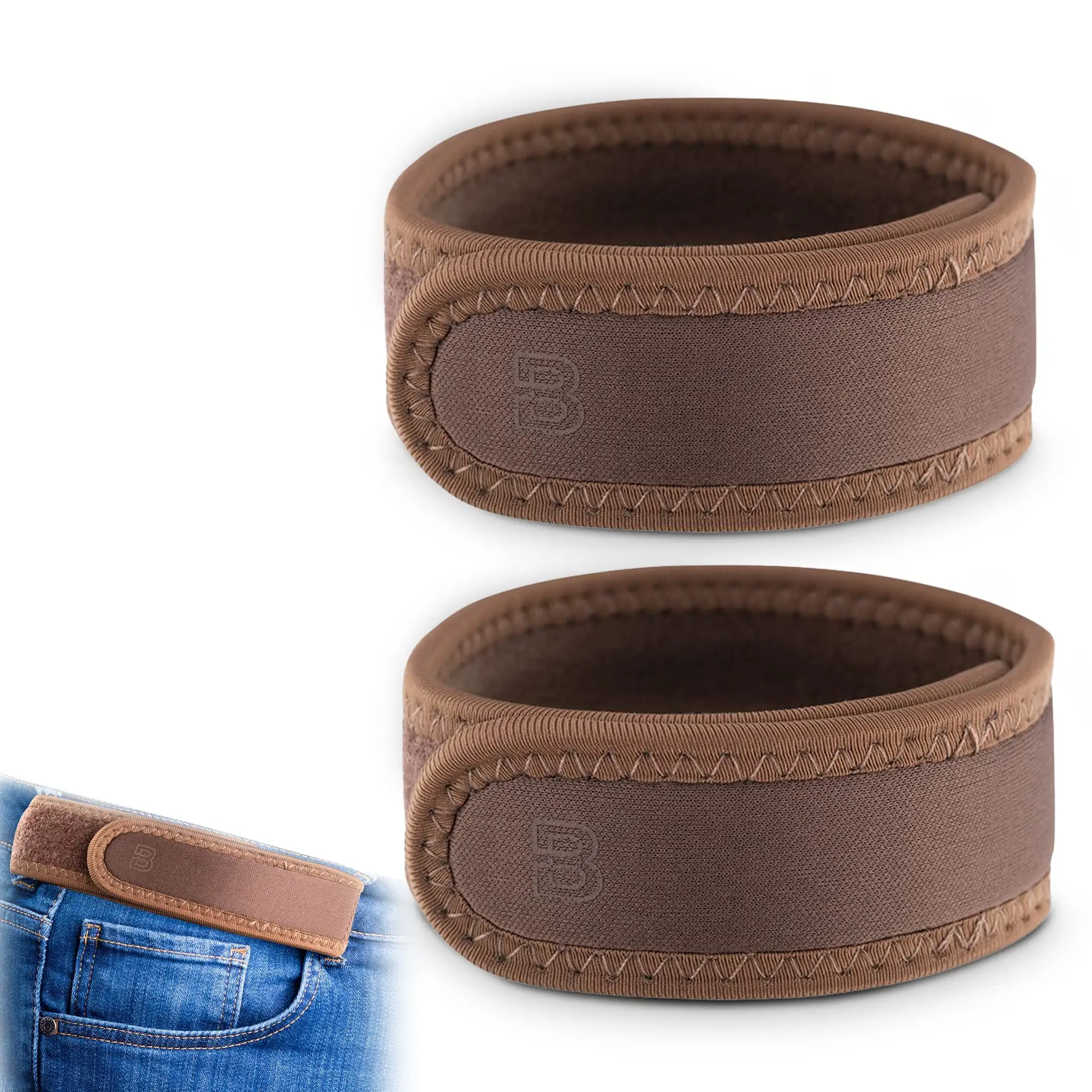 Belt-Free Elastic Belt With Ultra-Soft Edge Padding - Fits 1.5 Inch Belt Loops