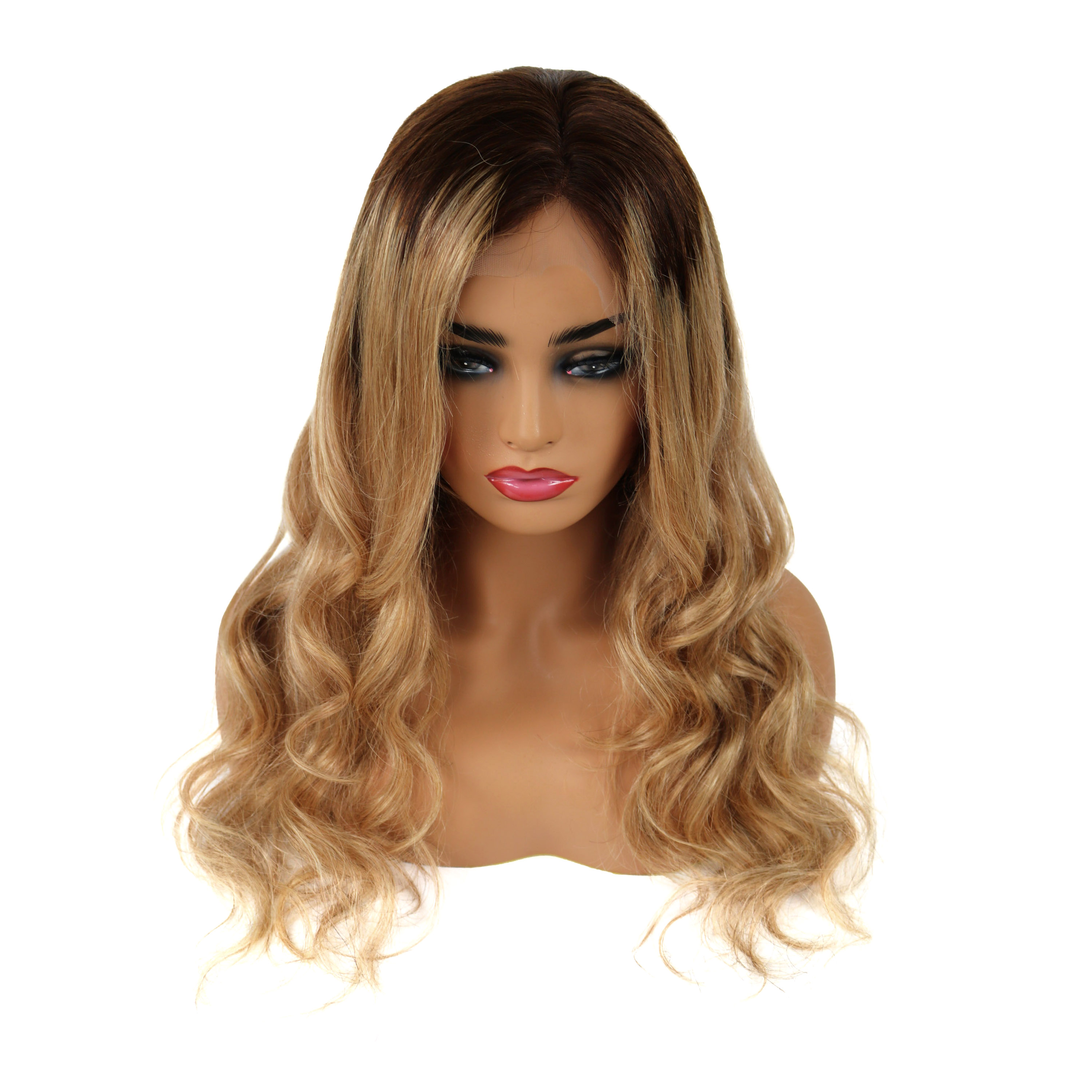 Lace Front Cap Human Hair Wavy 120% 22 Inches Wigs