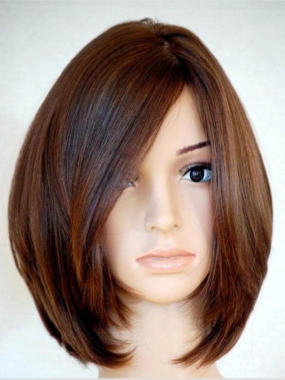 Full Lace Cap Human Hair Straight Women 120% 12 Inches Wigs