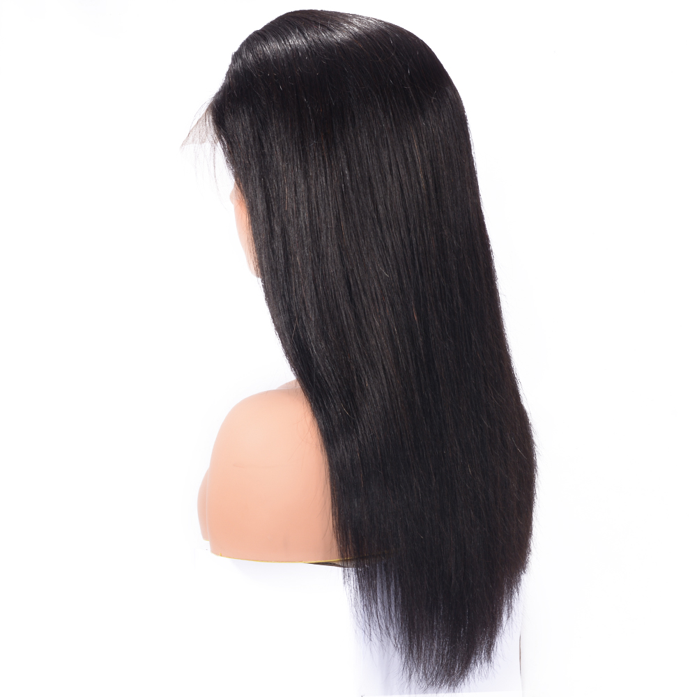 Straight Human Hair Lace Front Cap 120% 24 Inches Wigs