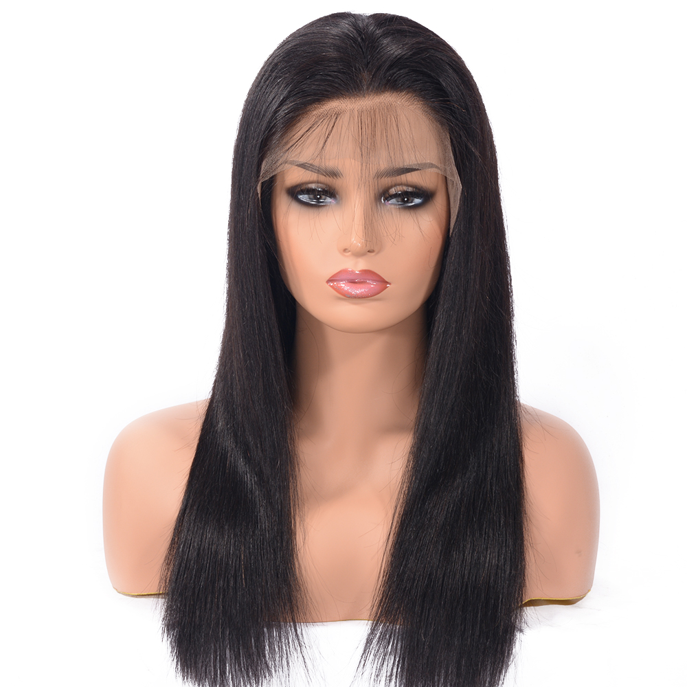 Straight Human Hair Lace Front Cap 120% 24 Inches Wigs