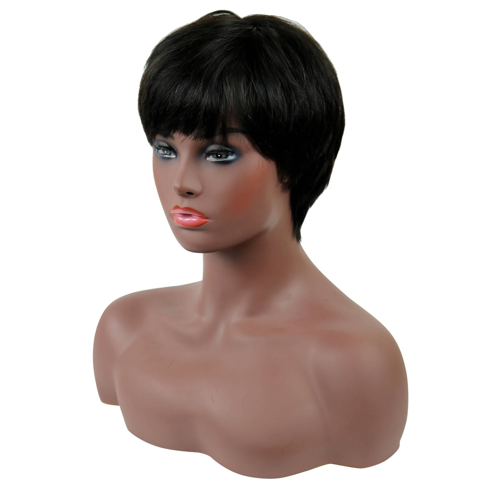 Capless Straight Human Hair Short 120% Wigs