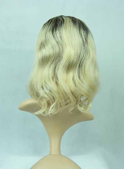 Full Lace Cap Wavy Human Hair 16 Inches 120% Wigs