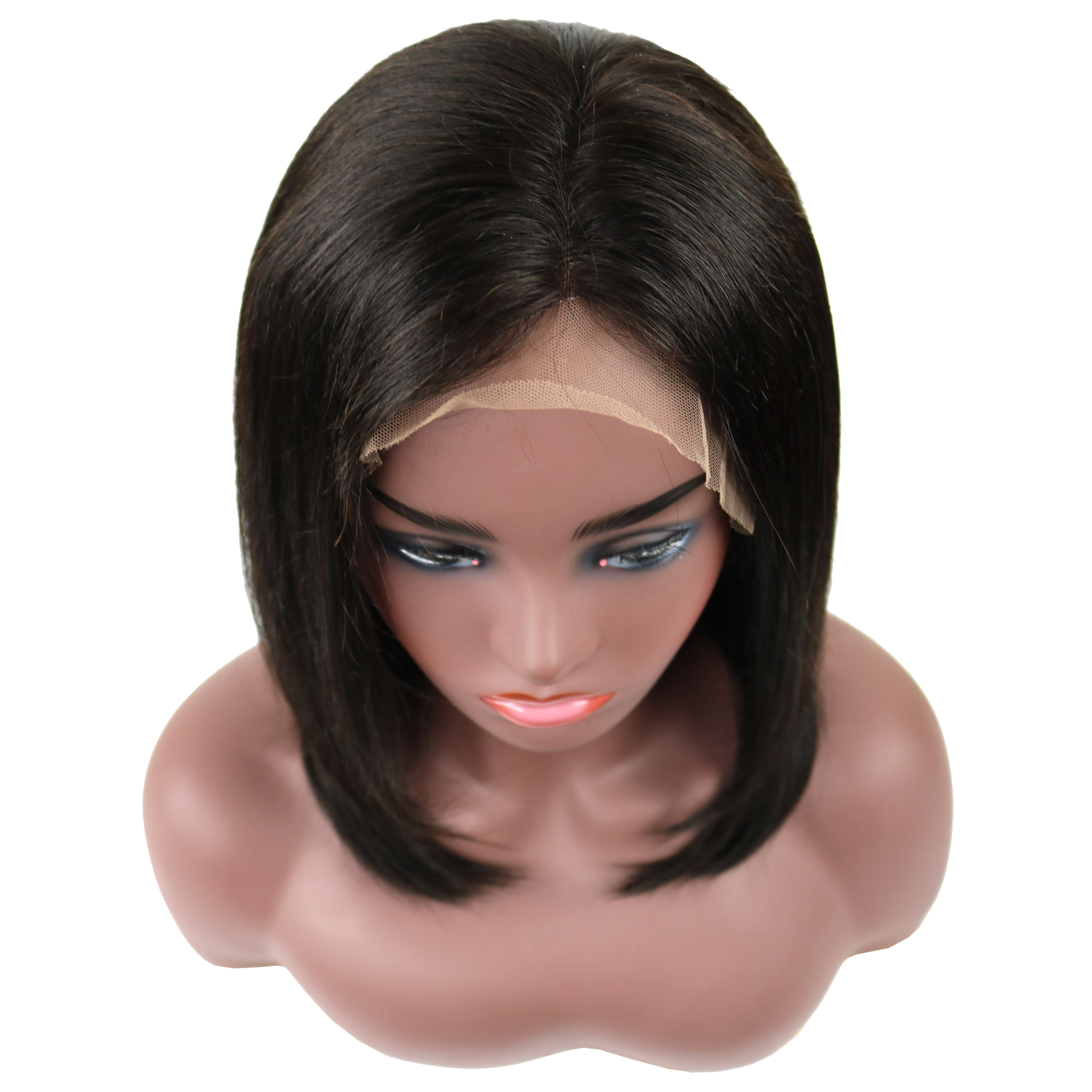Straight Human Hair Lace Front Cap 120% 14 Inches Wigs