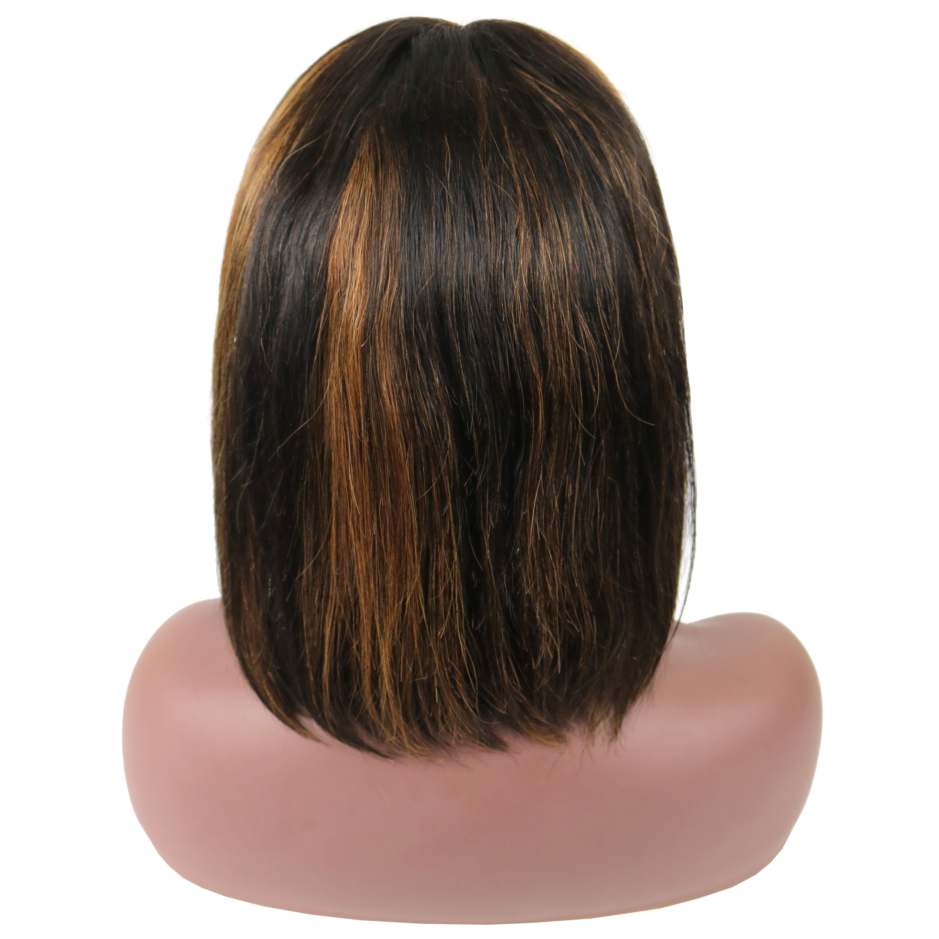 Women Straight Human Hair Lace Front Cap 14 Inches 120% Wigs