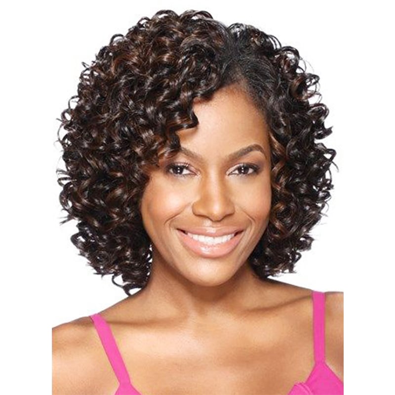 Curly Synthetic Hair Women Capless 130% 12 Inches Wigs