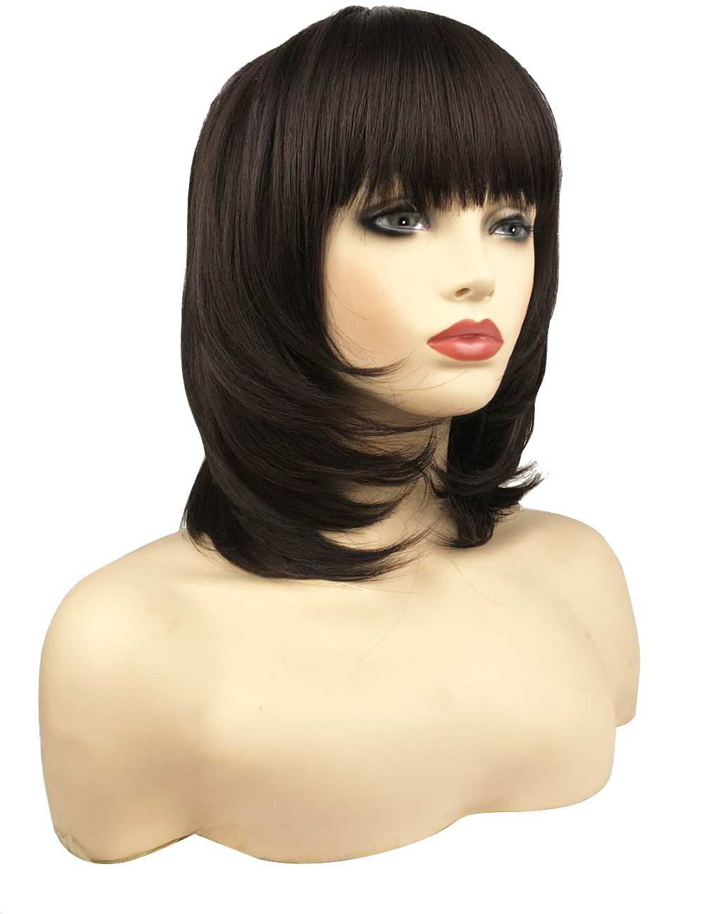 Straight Capless Synthetic Hair 120% 12 Inches Wigs
