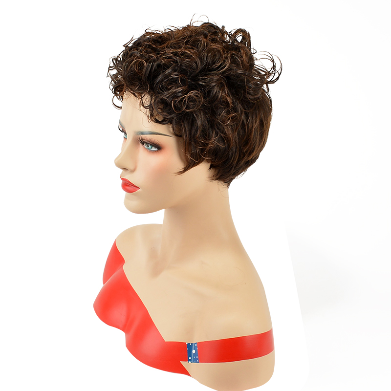 Curly Capless Synthetic Hair Short 120% Wigs