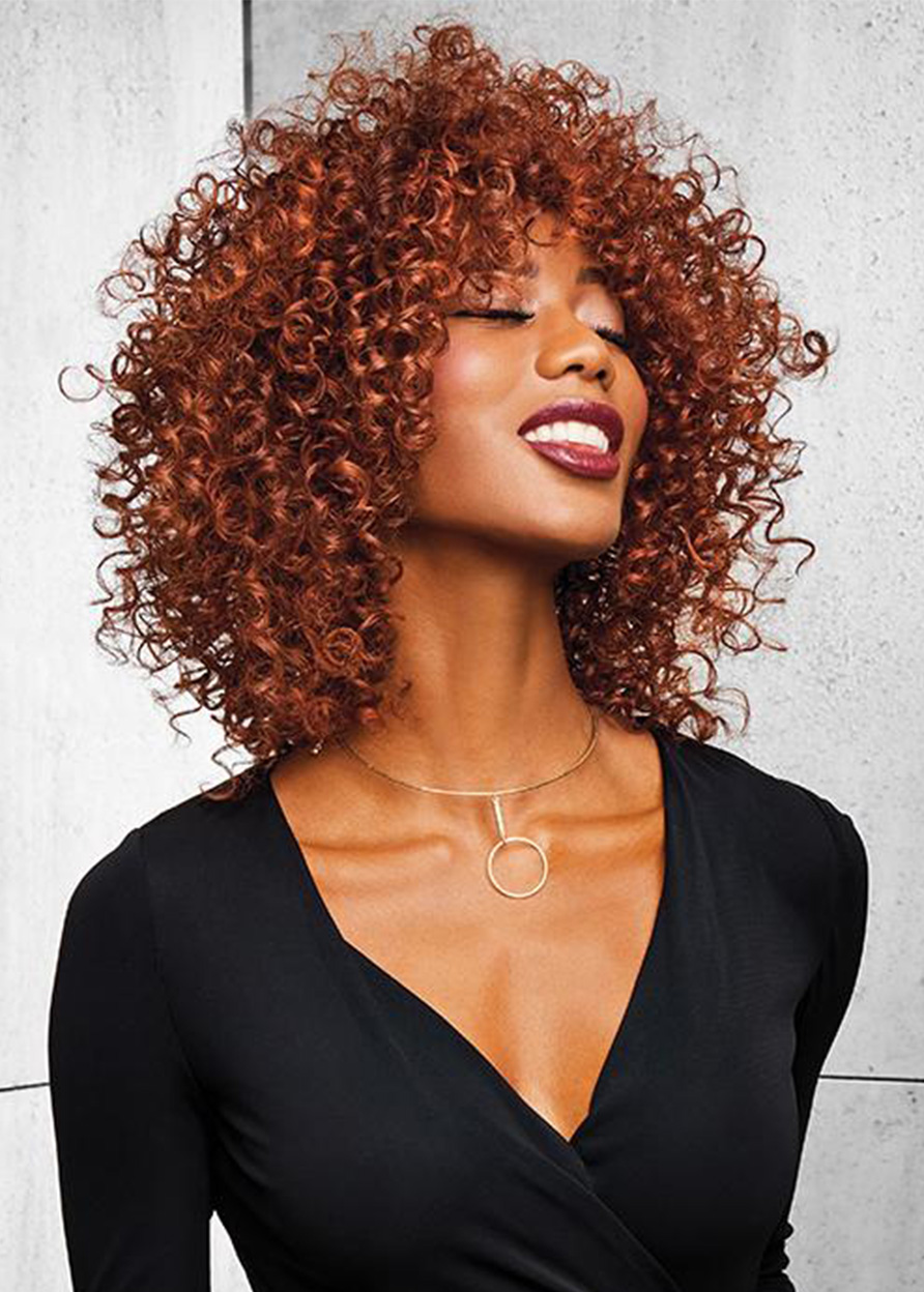 Curly Capless Synthetic Hair Women 130% 16 Inches Wigs