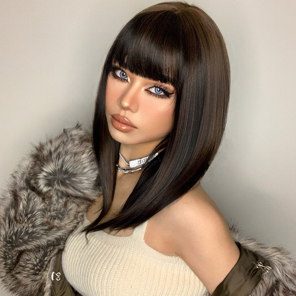 Synthetic Hair Capless Straight Women 18 Inches 130% Wigs