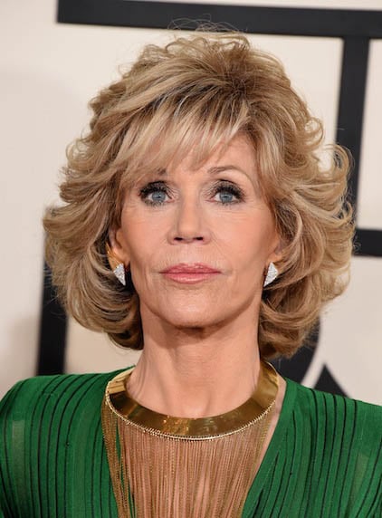 Jane Fonda Style Medium Loose Wave Layered Synthetic Hair Capless Wig 12 Inches