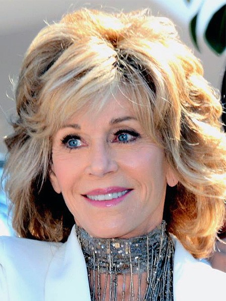 Jane Fonda Wavy Layered Lace Front Synthetic Wigs