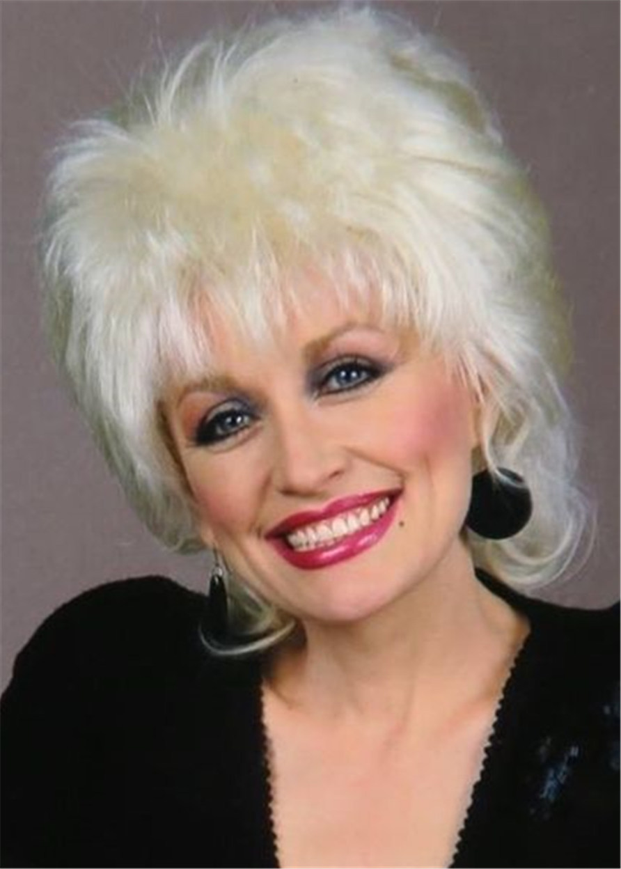 Dolly Parton Dolly Parton Hairstyle Messy Cut Straight Synthetic Hair Women Wig