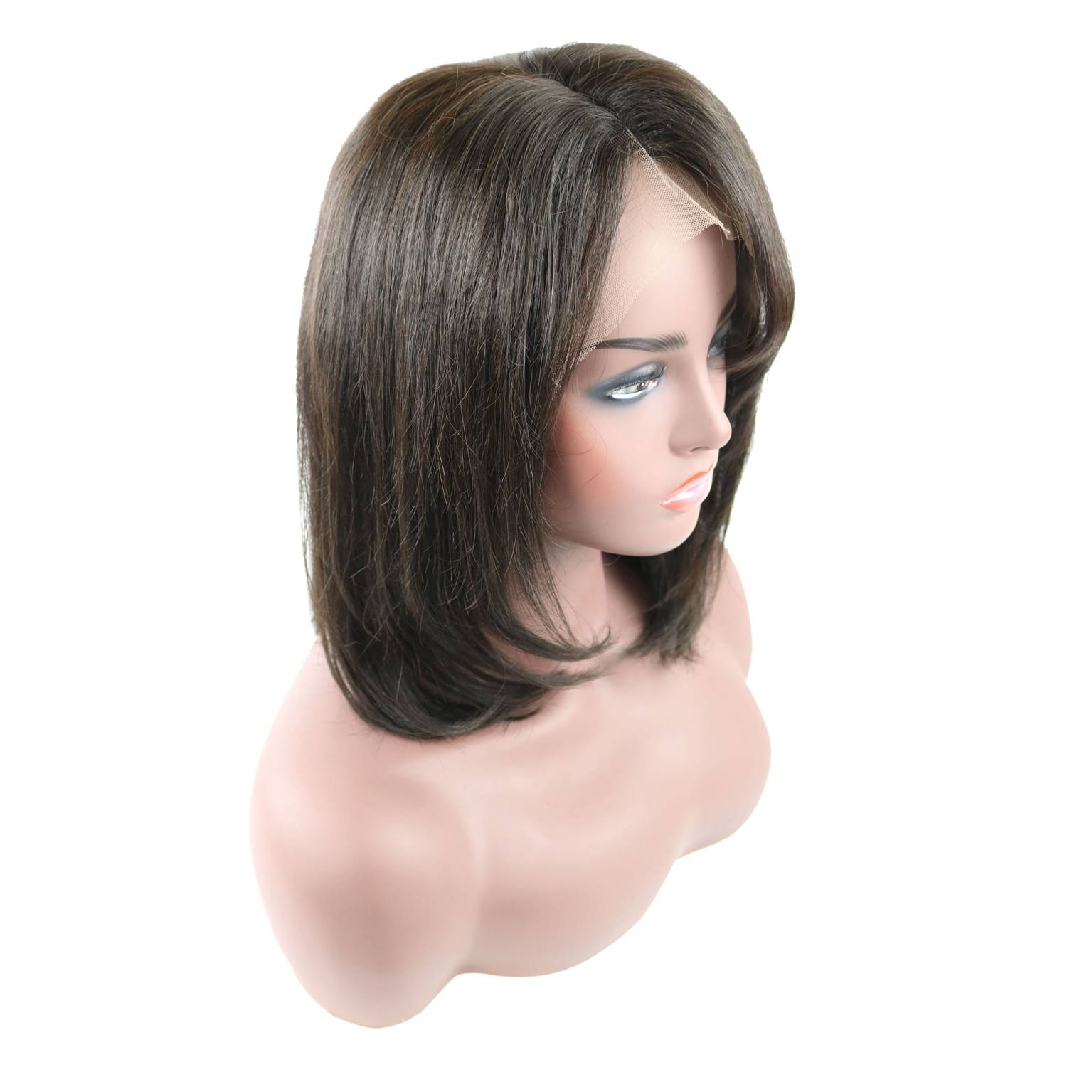 Medium Straight Lace Front Wigs Human Hair 12 Inches
