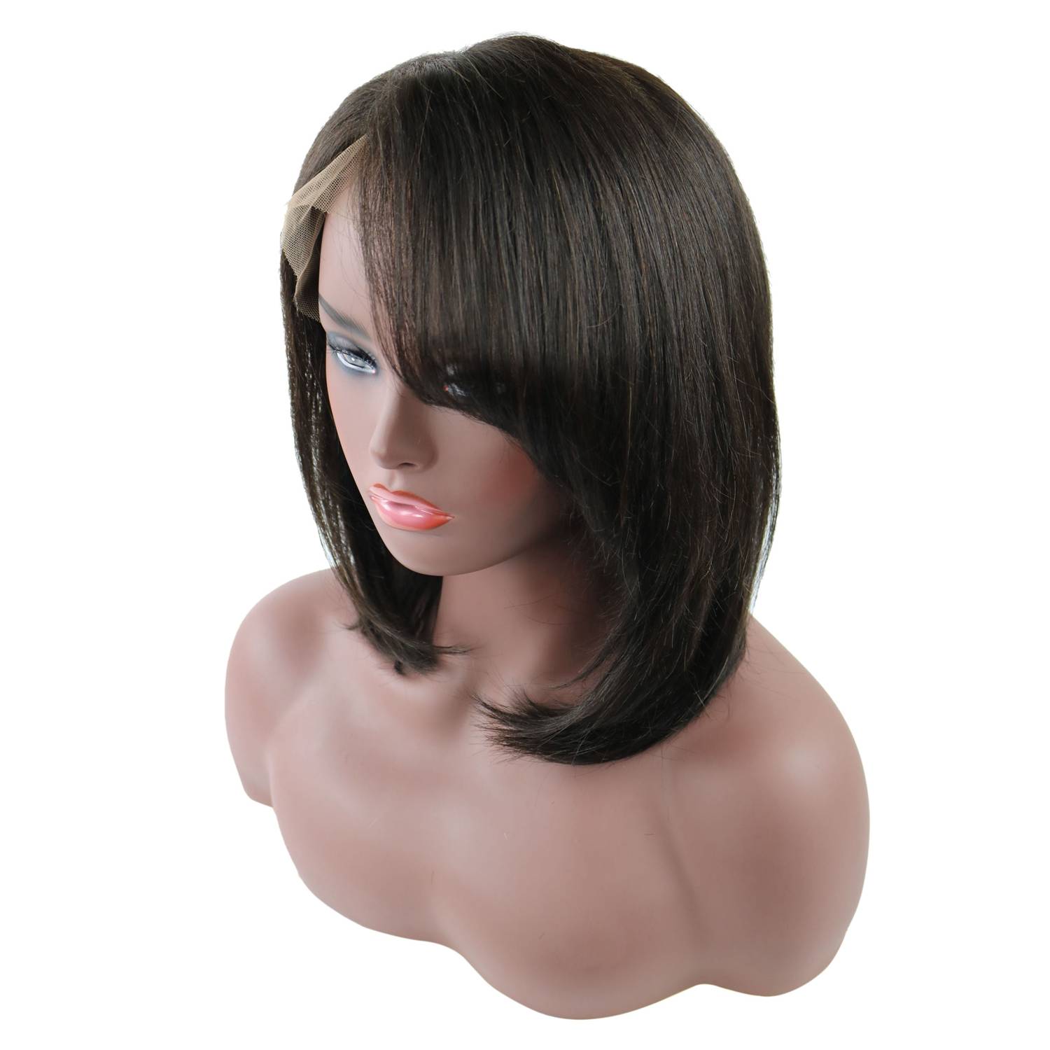 Medium Straight Lace Front Wigs Human Hair 12 Inches