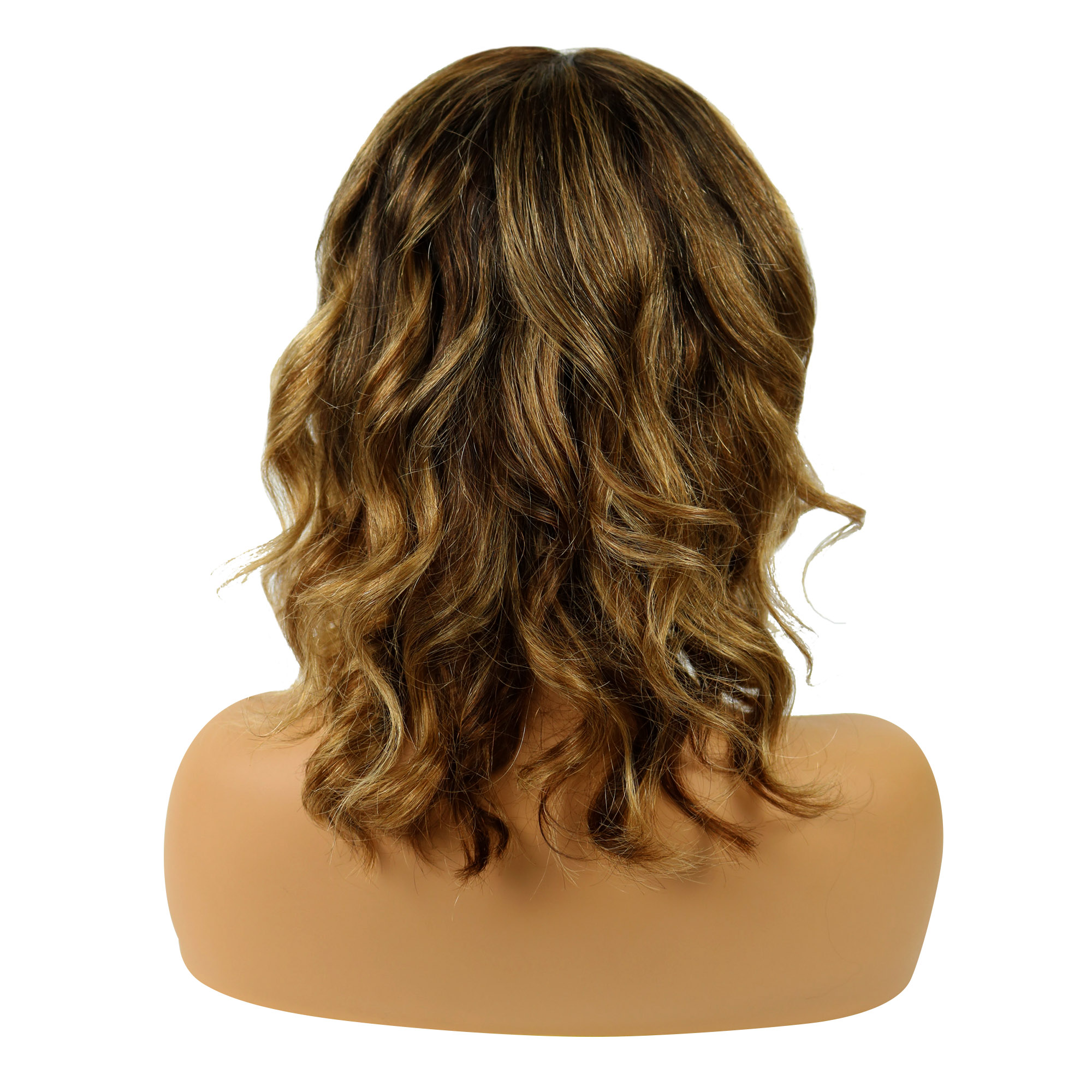 Bob Hairstyle Mixed Color Wavy Human Hair Lace Front Wigs 12 Inches