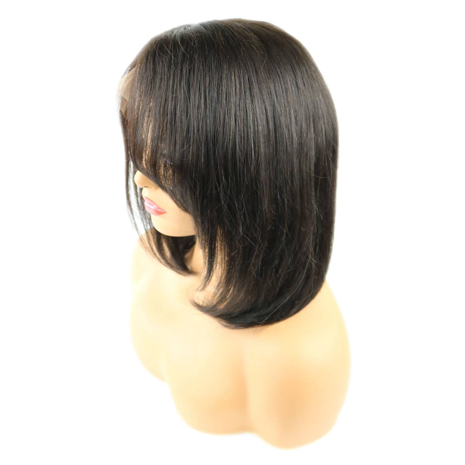 Medium Straight Lace Front Wigs Human Hair 12 Inches