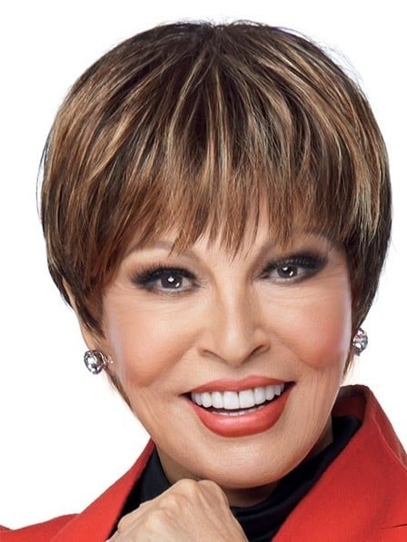 Raquel Welch Short Fashion Wigs Lace Front Human Hair Wigs With Bangs