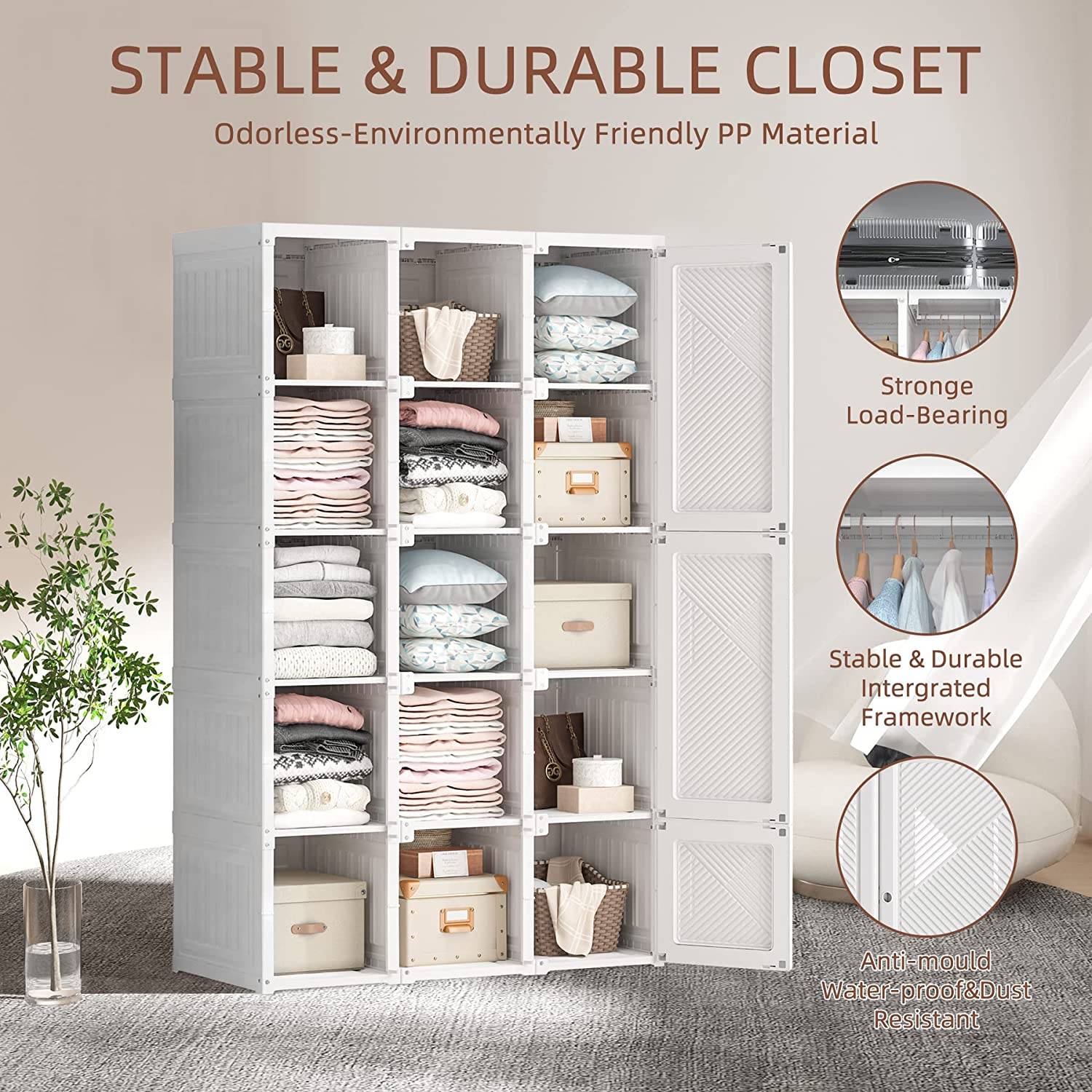 Home Essentials Versatile Foldable Modern Wardrobe