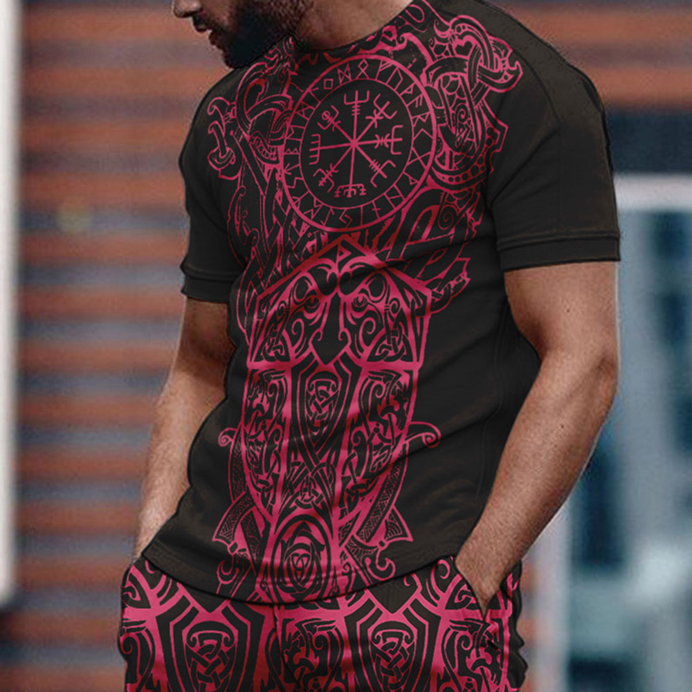 Casual Print T-Shirt Summer Men's Outfit