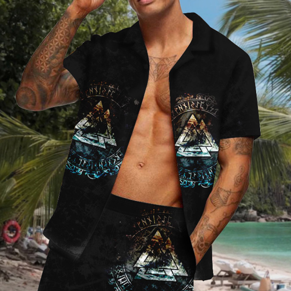 Coowigsby Viking 3D All Over Print Shorts & T-Shirts Set | Pants Pocket Casual Summer Men's Outfit