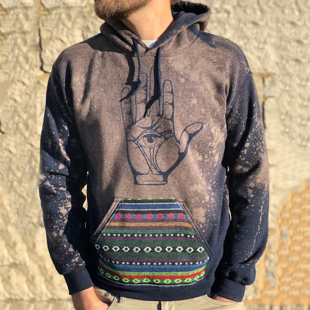 Patchwork Geometric Pullover Pullover Men's Hoodies