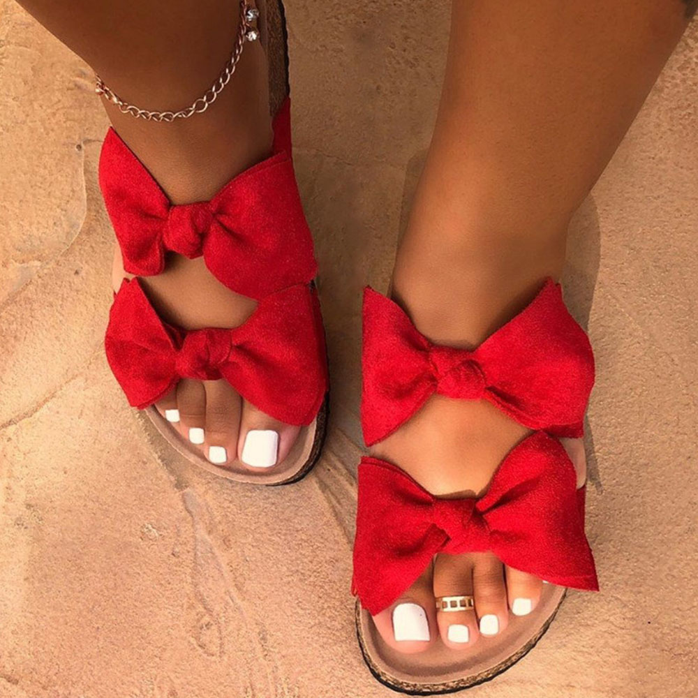 Bow Flat With Slip-On Flip Flop PVC Slippers